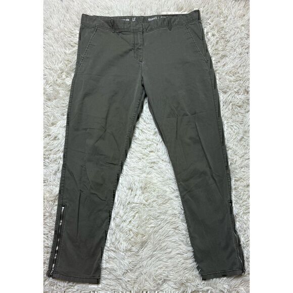 Women’s Khakis by GAP Olive Green Skinny Mini Trouser Ankle Zipped Pants Size 12 - Picture 1 of 8